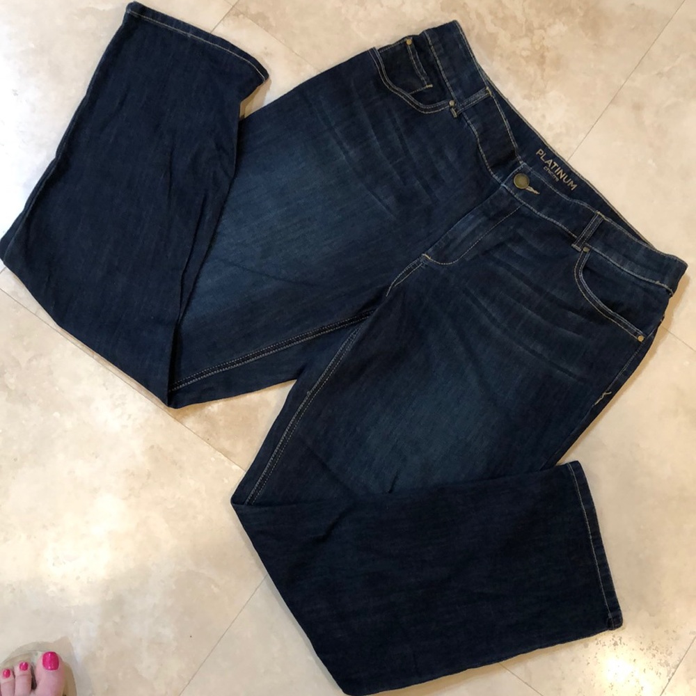 Chicos Platinum straight leg jeans, size 2.5